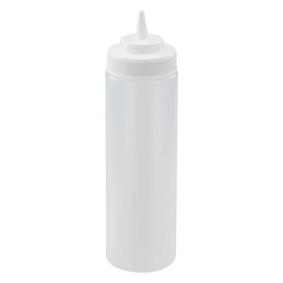 Winco PSW-24 24 oz Clear Plastic Squeeze Bottle (6 Each Per Pack)