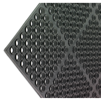 San Jamar KM2100B 3'L x 5'W x 3/4'D Rubber Black Kitchen Mat