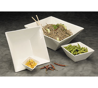 American Metalcraft WFB9 85 Oz. Porcelain White Square Prestige Bowl