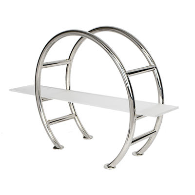 Eastern Tabletop 1750AC 23-1/2&quot;W x 9-1/2&quot;D x 21&quot;H 18/10 Stainless Steel Circular Tabletop Display