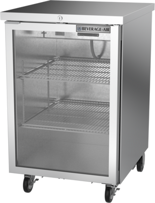 Beverage Air BB24HC-1-FG-S 24&quot;W One-Section Glass Door Refrigerated Food Rated Back Bar Storage Cabinet