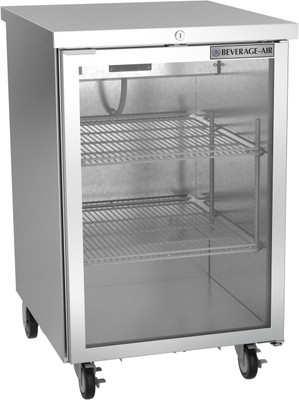 Beverage Air BB24HC-1-FG-S 24"W One-Section Glass Door Refrigerated Food Rated Back Bar Storage Cabinet