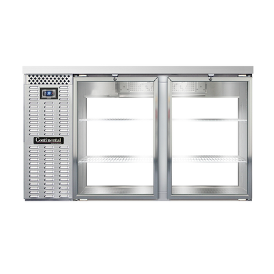 Continental Refrigerator BB59SNSSGDPT 59"W Glass Door Refrigerated Back Bar Cooler