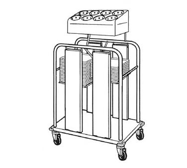 Piper Products PTS/1216MO2 Mobile Tray & Silverware Dispenser