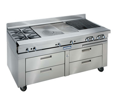 Imperial IHR-XX-RM-72 72&quot;W Four Drawer Spec Series Sizzle 'N Chill System