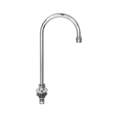 Fisher 46094 12" Rigid/Swivel Gooseneck Spout Stainless Steel Deck Mount Base Faucet