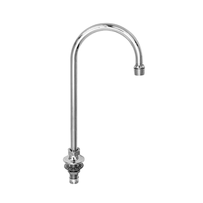 Fisher 46094 12" Rigid/Swivel Gooseneck Spout Stainless Steel Deck Mount Base Faucet