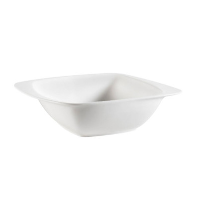 CAC China WH-B8 20 Oz. Bone White Porcelain Square White Pearl Bowl (2 Dozen Per Case)