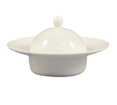 CAC China RCN-140 9.5 Oz. Bone White Porcelain Round Sushi Signature Pasta Bowl Set (12 Set Per Case)
