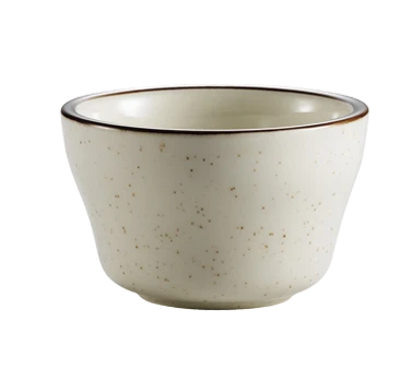 CAC China AZ-4 7.25 Oz. Brown Rim and Speckled Ceramic Round Arizona Bouillon Cup (3 Dozen Per Case)