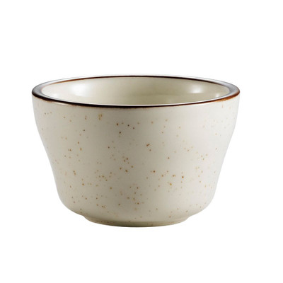 CAC China AZ-4 7.25 Oz. Brown Rim and Speckled Ceramic Round Arizona Bouillon Cup (3 Dozen Per Case)