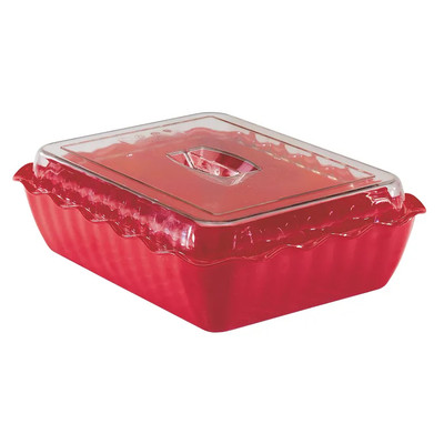 Cambro DC10404 13-3/4"W Red Rectangle Deli Crock - 6/Case