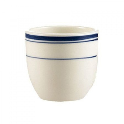 CAC China BLU-45 4.5 Oz. American White Ceramic Blue Line Chinese Style Tea Cup (3 Dozen Per Case)