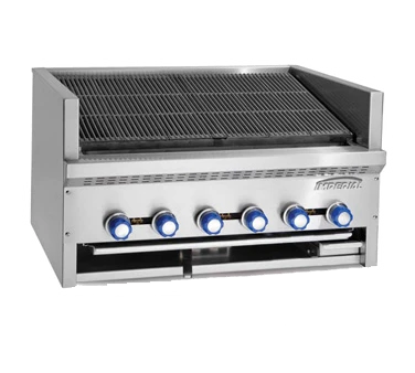 Imperial IABR-72 72" Gas Countertop Steakhouse Charbroiler - 240,000 BTU