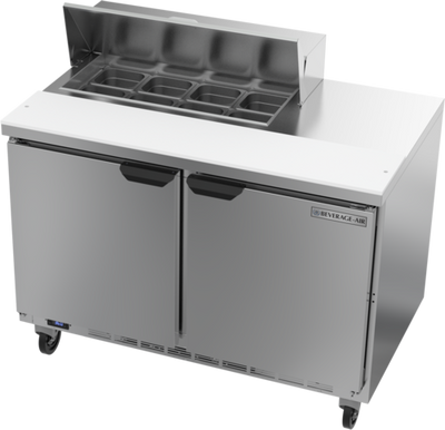 Beverage Air SPE48HC-08 48&quot; W Two-Section Two Door Sandwich Top Refrigerated Counter