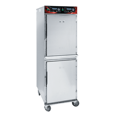 Cres Cor 1200CH2EE Cook-N-Hold 26.63" W x 76.5" H All Stainless Steel Full Height 2-Compartment Solid State Controls Mobile Radiant Cabinet - 208/240 Volts