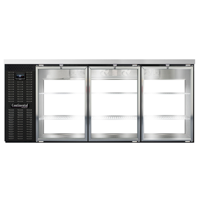 Continental Refrigerator BB79NGDPT 79"W Glass Door Refrigerated Back Bar Cooler