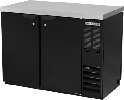 Beverage Air BB48HC-1-PT-B-27 48&quot;W Two-Section Solid Door Refrigerated Pass-Thru Back Bar Refrigerator