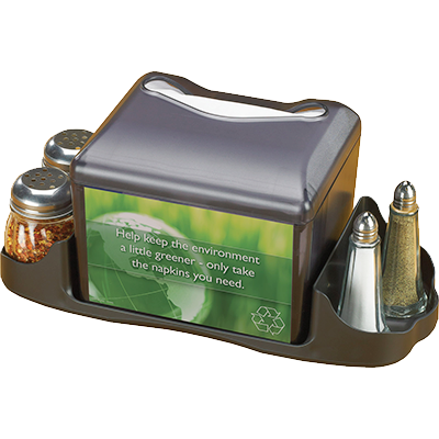San Jamar H4005CTBK Full Fold Tabletop Napkin Dispenser Translucent Black Pearl