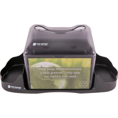 San Jamar H4005CTBK Full Fold Tabletop Napkin Dispenser Translucent Black Pearl