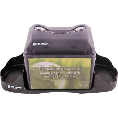San Jamar H4005CTBK Full Fold Tabletop Napkin Dispenser Translucent Black Pearl