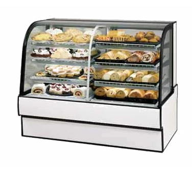 Federal Industries CGR5942DZ 59.13" W Curved Glass Vertical Dual Zone Bakery Case Refrigerated Left Non-Refrigerated Right
