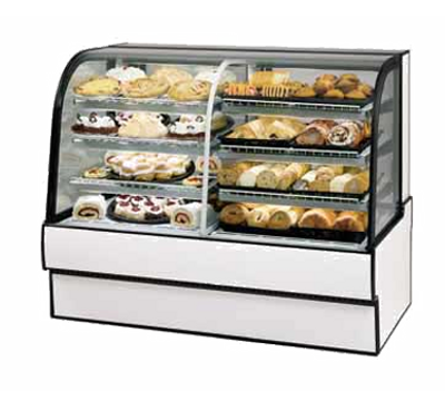 Federal Industries CGR5942DZ 59.13&quot; W Curved Glass Vertical Dual Zone Bakery Case Refrigerated Left Non-Refrigerated Right