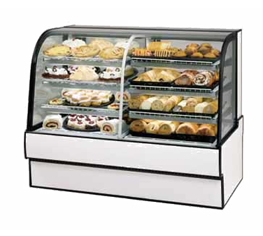 Federal Industries CGR5942DZ 59.13" W Curved Glass Vertical Dual Zone Bakery Case Refrigerated Left Non-Refrigerated Right