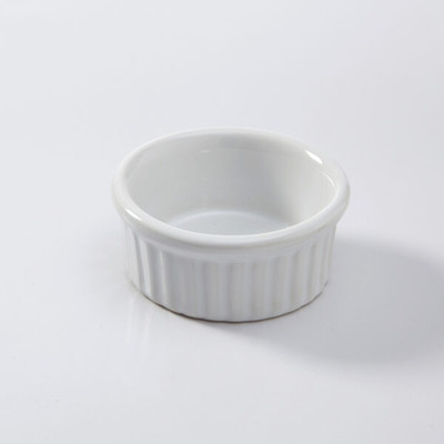 American Metalcraft CRMK2 2.88" 2 Oz. Ceramic White Ceramekins Ramekin