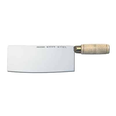 Dexter 8020 8" x 3.25" Traditional Chinese Chef's or Cook's Knife with Hardwood Handle