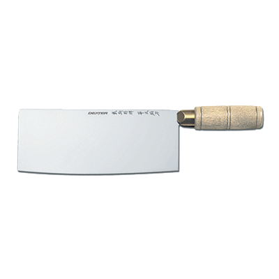 Dexter 8020 8" x 3.25" Traditional Chinese Chef's or Cook's Knife with Hardwood Handle