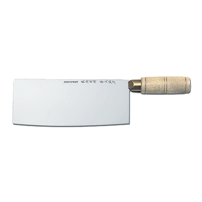 Dexter 8020 8" x 3.25" Traditional Chinese Chef's or Cook's Knife with Hardwood Handle