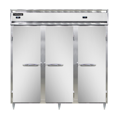 Continental Refrigerator D3RRFN 78" W Three-Section Solid Door Reach-In Designer Line Refrigerator/Freezer
