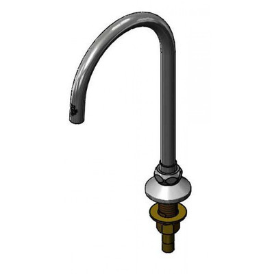 T&S Brass B-0545-F20 Nozzle swivel deck mount 9-1/16" H 5-11/16" spread gooseneck plain end outlet