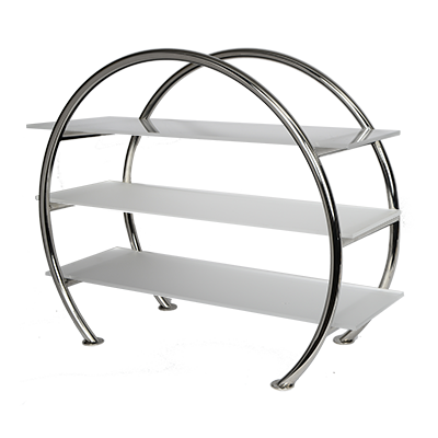 Eastern Tabletop 1755ACB 33&quot;W x 13-5/8&quot;D x 27-1/2&quot;H 18/10 Stainless Steel Circular Tabletop Display