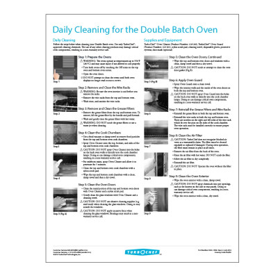 TurboChef DOC-1509 8-1/2" x 11" Poster Daily Cleaning