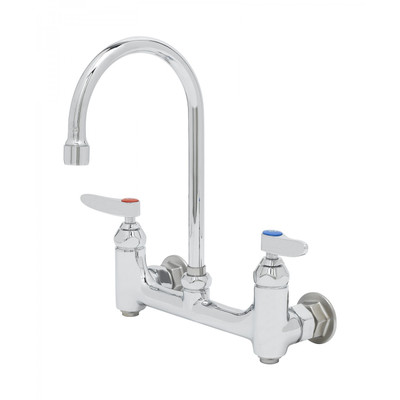 T&amp;S Brass B-0331-BST Faucet wall mount 8" adjustable centers 5-3/4" swivel gooseneck