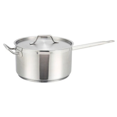 Winco SSSP-7 7.50 Qt Tri-Ply Premium Sauce Pan