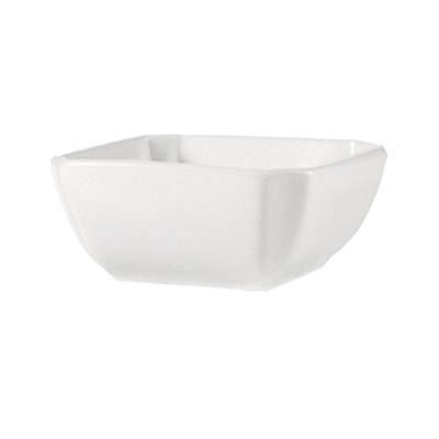 CAC China KSE-B105 16 Oz. Super White Square Porcelain Kingsquare Bowl (3 Dozen Per Case)