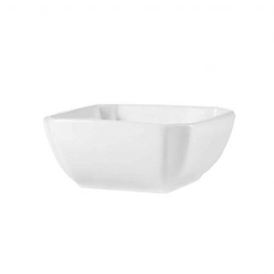 CAC China KSE-B105 16 Oz. Super White Square Porcelain Kingsquare Bowl (3 Dozen Per Case)