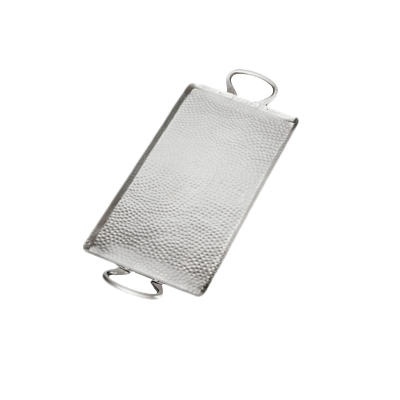 American Metalcraft G21 21.75&quot; W x 9&quot; D x 1 0.5&quot; H Small Rectangular Hammered Stainless Steel Griddle