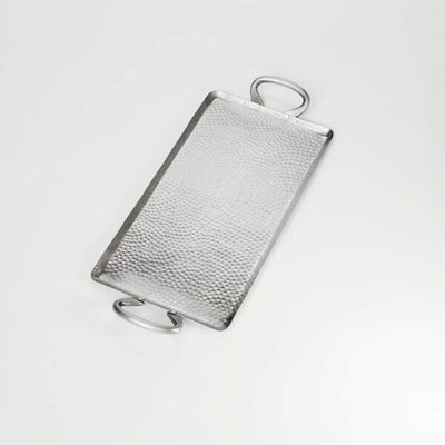 American Metalcraft G21 21.75" W x 9" D x 1 0.5" H Small Rectangular Hammered Stainless Steel Griddle