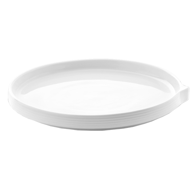 Bon Chef 1400004P 7.5&quot; Porcelain Round Stacked Lines Salad Plate