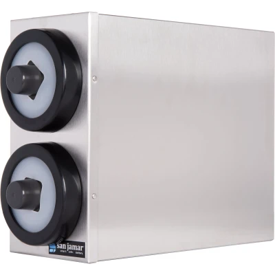 San Jamar C9002 Stainless Steel 5-1/16"W x 13"D x 10-1/16"H Portion Cup Box System