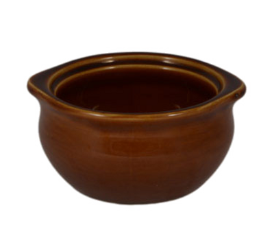 CAC China OC-12-BWN 12 Oz. Brown Ceramic Round Onion Soup Crock (2 Dozen Per Case)