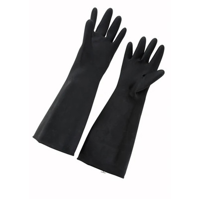 Winco NLG-1018 Large Black Natural Latex Glove (1 Pair)