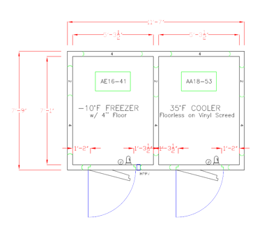 American Panel 8X12-I 139" W x 90" H Indoor Acrylume Floor or Floorless Walk-In Combination Cooler/Freezer