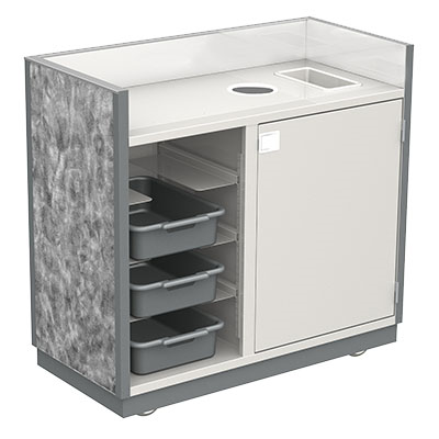 Lakeside 98412 49.25" W Stainless Steel Liquid and Solid Waste Storage Mobile Bussing Station