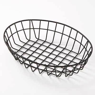 American Metalcraft GOVB811 Metal Black Oblong Grid Basket