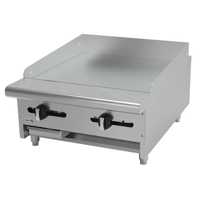 Asber AEMG 24 H 24" W Stainless Steel Liquid Propane Manual Countertop Griddle - 60,000 BTU